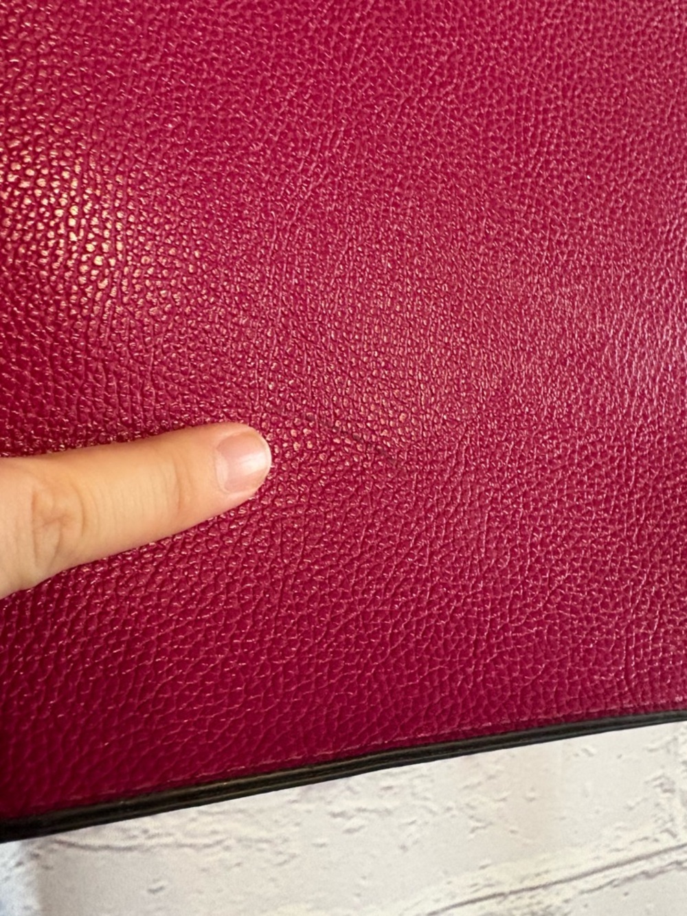 Neiman Marcus Fuchsia PU Leather Tote with Tassel - Picture 4 of 8